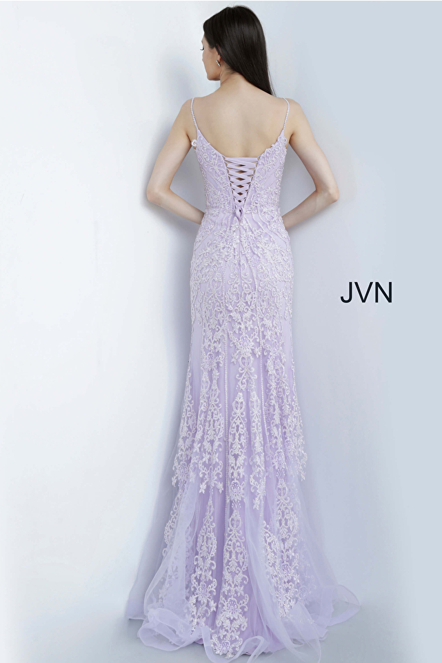 JVN02012 Lilac Embellished Sheath Prom Dress